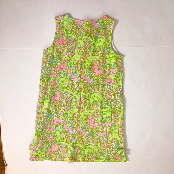 Lilly Pulitzer x Jane Goodall Girls Green Pink Shift Dress, Size 12/14 (XL) - Picture 3 of 5